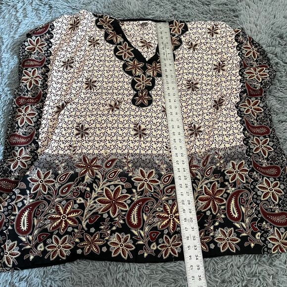 Ganesh Brown Neural Rhinestone Floral Caftan Dress - Picture 5 of 9